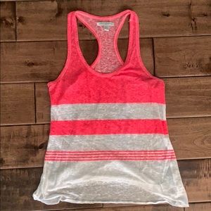 AMERICAN EAGLE PINK AND WHITE STRIPE TANK TOP